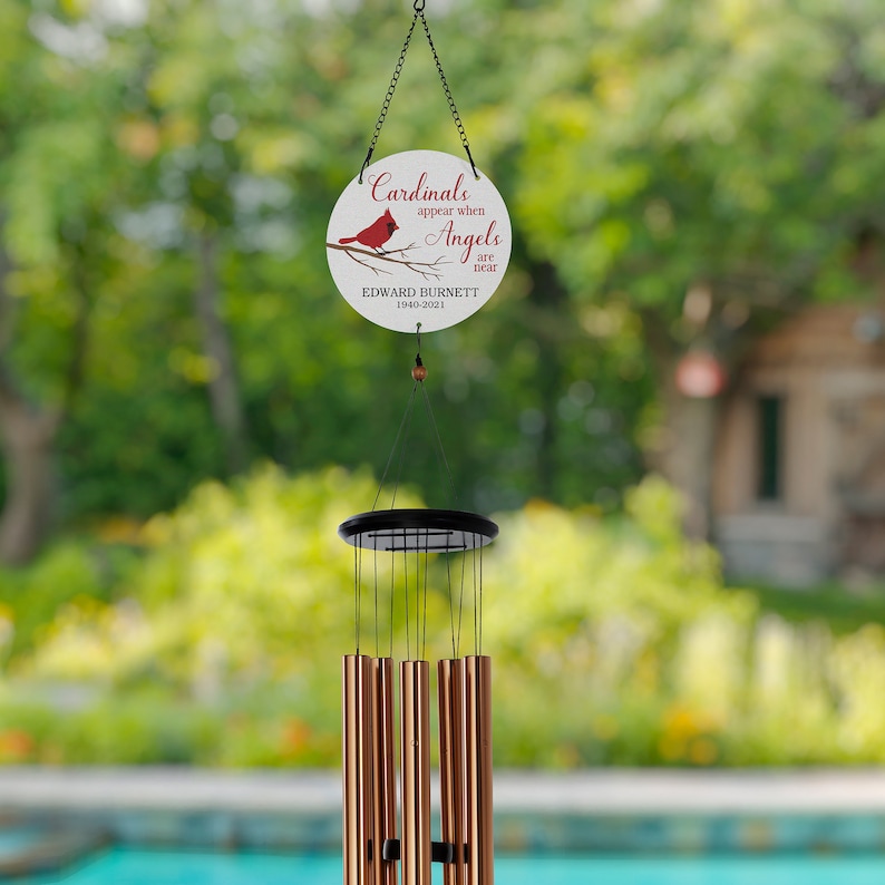 Cardinal Memorial Personalized Wind Chimes Personalized Gift Etsy