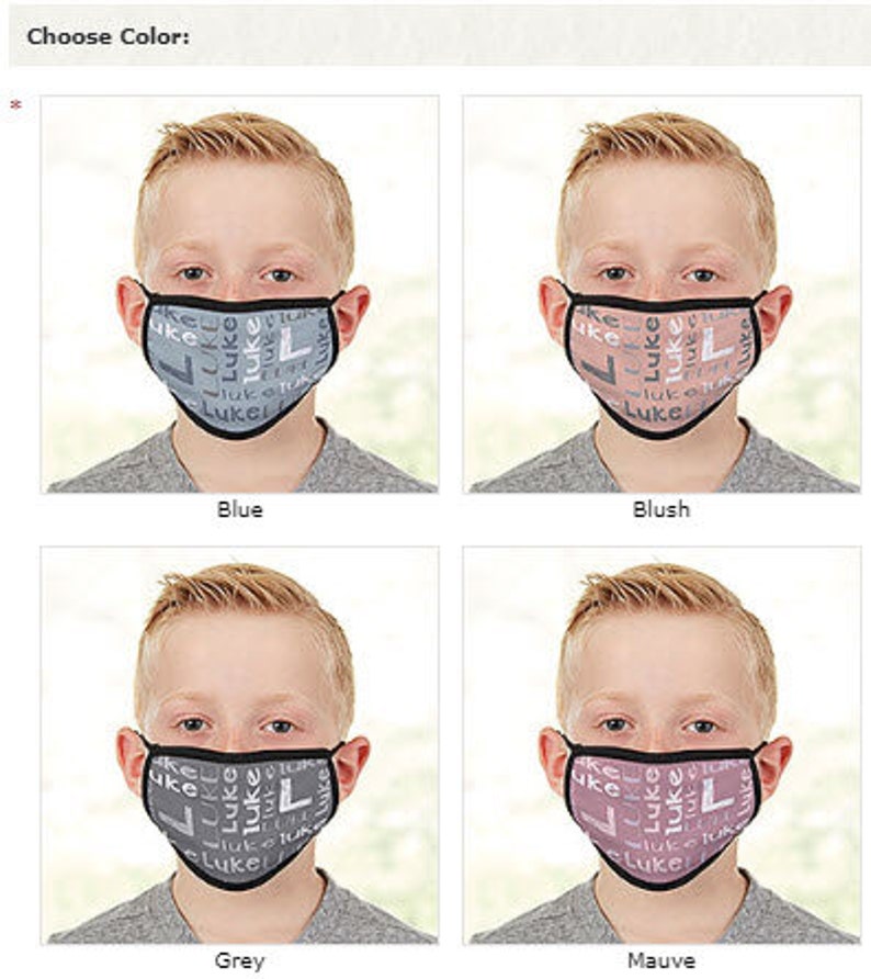 Youthful Boys Name Personalized Kids Face Mask Face Masks for Etsy
