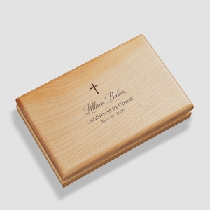 Confirmation Cross Personalized Valet Box – Engraved Jewelry Box – First Communion Gift – Religious Gift bild 1