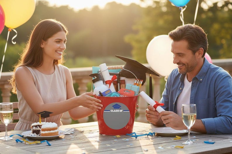Personalized Graduation Gift Bucket – Class of 2026 Graduation Decor ...