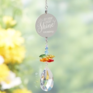 A Grandmother's Love Personalized Rainbow Suncatcher, Personalized Crystal Suncatcher, Grandmother Gift, Gifts for Her, Mother's Day Gift