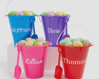 Personalized Easter Bucket – Custom Name Easter Pail and Shovel – Kids Easter Basket – Sandbox Toy Pail for Children – Outdoor Toddlers Toys