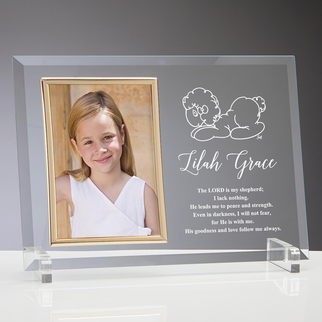 Personalized Baby Picture Frame – Custom Gold Glass Photo Frame ...