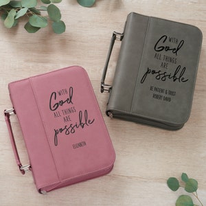 Personalized Bible Cover, Engraved Bible Cover, Engraved Bible Case, Custom Bible Carrier, Leather Bible Cover, Bible Verse Gifts