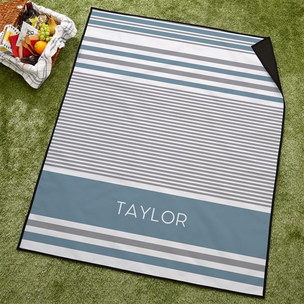Turkish Stripes Personalized Picnic Blanket, Camping Blanket, Outdoors Blanket, Water-Repellent, Concert Blanket, Summer Bash, Family Fun