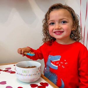I Cerealsly Love You Personalized Kids Cereal Bowl, Valentine's Day Gifts for Kids, Children's Valentine's Day image 7