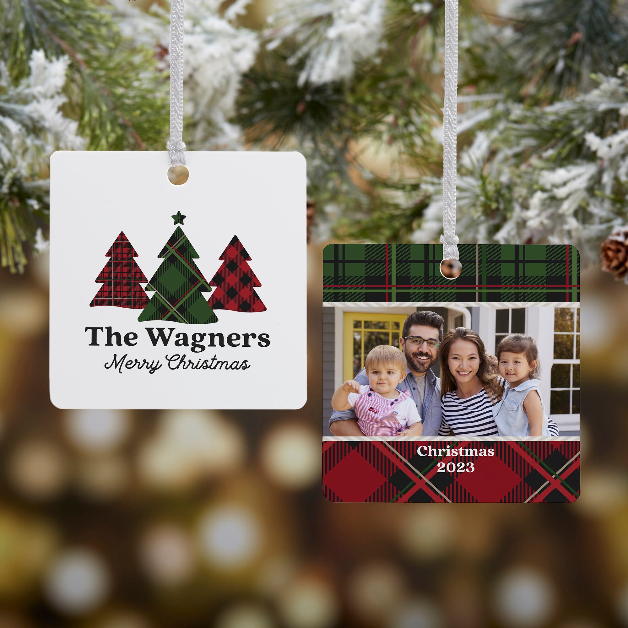 Plaid & Prints Family Personalized Ornament, Christmas Gifts ...