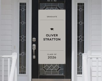 Personalized Graduation Door Banner – Custom Class Year Door Cover – Modern Graduation Party Decor for Graduate