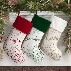 Starburst Name Personalized Christmas Stockings, Holiday Stocking, Custom Christmas Stocking, Family Stockings, Glitter Stocking