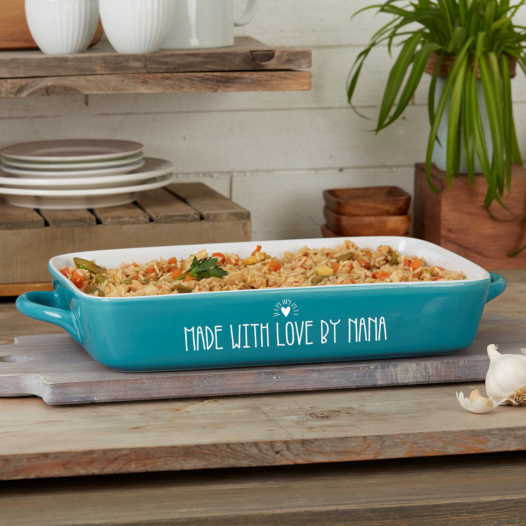 Made With Love Personalized Casserole Baking Dish, Personalized Cookware, Personalized Mother&#39;s Day Gift