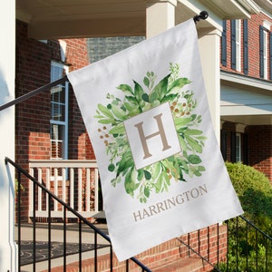 Spring Greenery Personalized House Flag, Custom House Flags, Personalized Home Decor, Custom Outdoor Flag