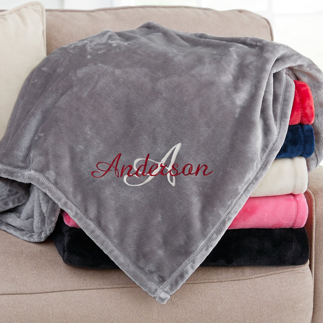 Initially Yours Personalized Fleece Blanket, Christmas Gifts, Custom