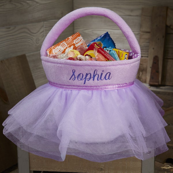 Princess Tutu Personalized Purple Treat Bag, Trick or Treat Bag, Halloween Bags, Easter Basket, Kids Bag, Kids Basket, Candy Basket