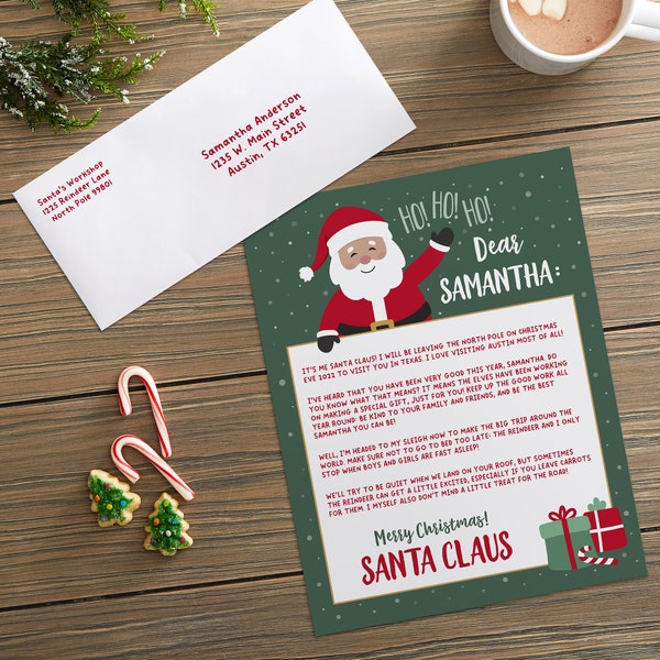 Santa Character Personalized Letter From Santa, Christmas Letters to Kids, Santa Claus, Christmas Decor