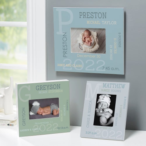 Modern All About Baby Boy Personalized Wall Frame Newborn Etsy