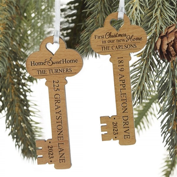 New Home Personalized Key Ornament, Christmas Gift, Personalized Christmas Ornaments, Housewarming Gift, Christmas Decor, Custom Ornament