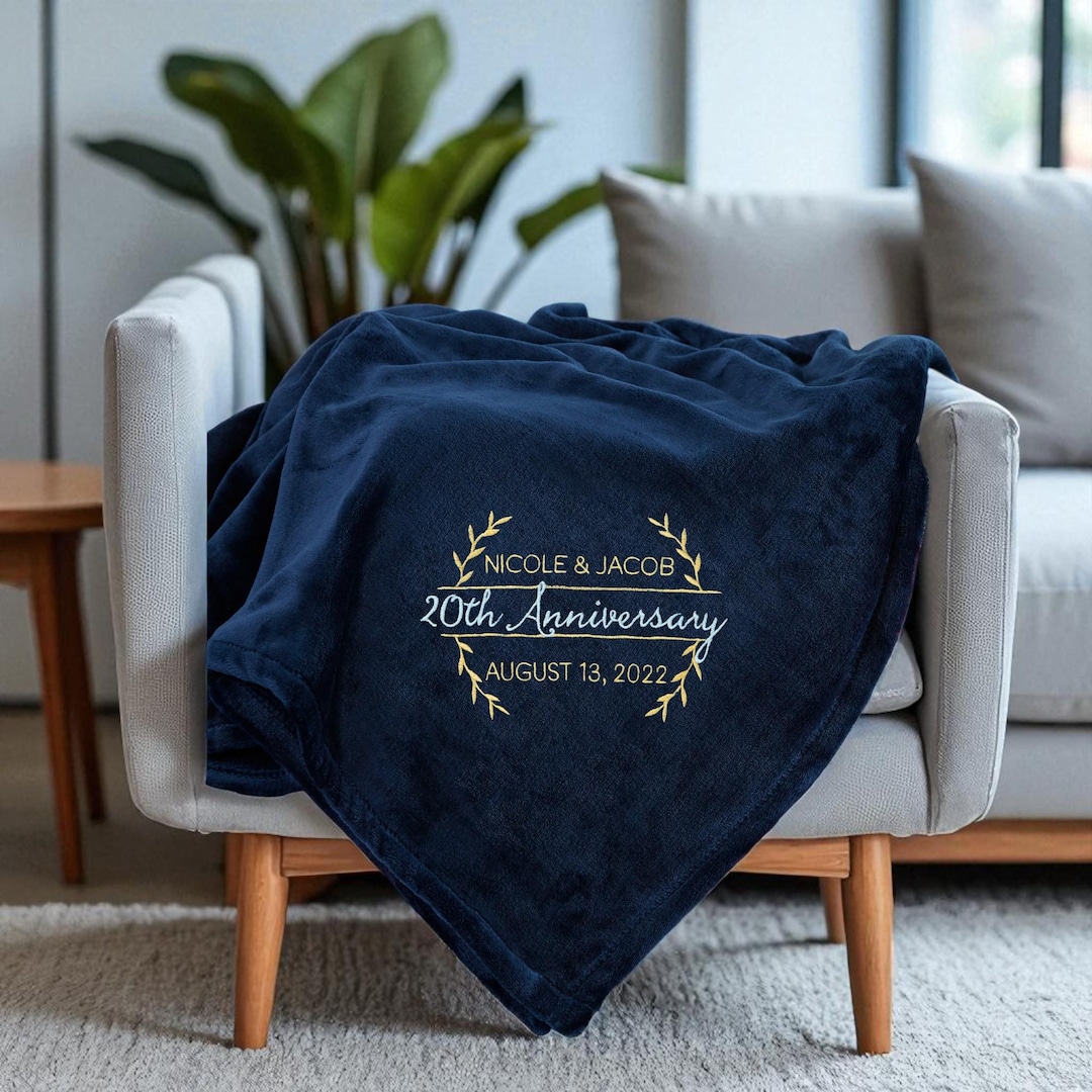 Personalized Anniversary Blanket – Custom Cozy Throw Blanket ...