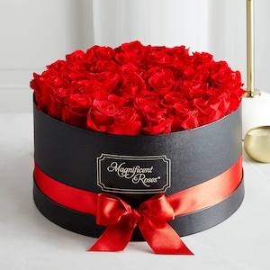 Magnificent Roses® Preserved Red Roses, Custom Bouquet, Bouquet of Flowers, Dozen Roses, Gift for Her, Valentine&#39;s Day, Anniversary