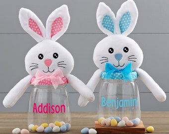 Easter Bunny Personalized Easter Bunny Candy Jar, Candy Jar, Easter Candy Jar, Easter Treat Jar, Easter Home Decor