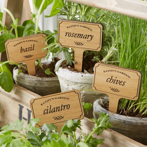 Herb Garden Personalized Plant Markers Garden Decor Etsy