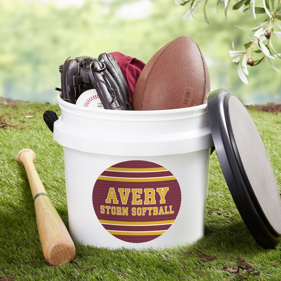 Personalized 3.5 Gallon Sports Bucket Seat Personalized Gifts Etsy