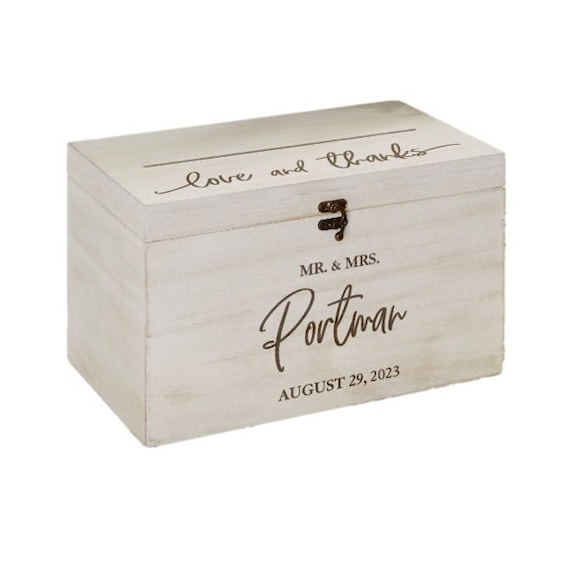 Classic Elegance Personalized Wedding Wood Card Box, Wedding