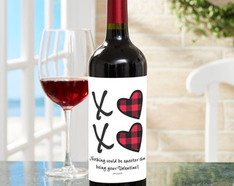 XoXo philoSophie's® Personalized Wine Label, Personalized Valentine's Day Gifts, Custom Gifts for Her