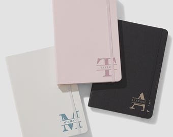 Lavish Last Name Personalized Pocket Journal – Custom Monogram Vegan Leather Notebook – Name Journal Gift
