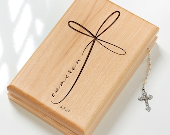 Holy Name Personalized First Communion Valet Box, Engraved Jewelry Box, First Communion Gift, Religious Gift, Personalized Gift