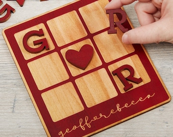 Personalized Tic Tac Toe game, Keepsake for Her, Wife Gift, Keepsake for Him, Romantic Gift, Valentine's Day Gifts, personalized game,