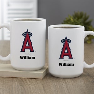 MLB Los Angeles Angels Personalized Coffee Mug, Gifts for Him, Baseball Gift, Father&#39;s Day Gifts, Gifts for Dad, Personalized Gifts for Dad
