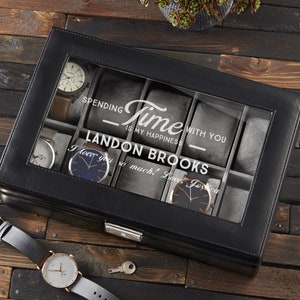 Timeless Personalized Watch Box, Gifts for Him, Father's Day Gifts, Watch Box, Watch box for men, Personalized Gifts for Dad, For Him 10- Slot Watch Box