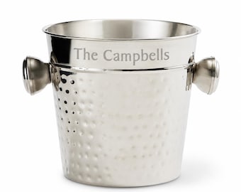 Engraved Stainless Steel Ice Bucket – Custom Couple's Gift – Home Bar