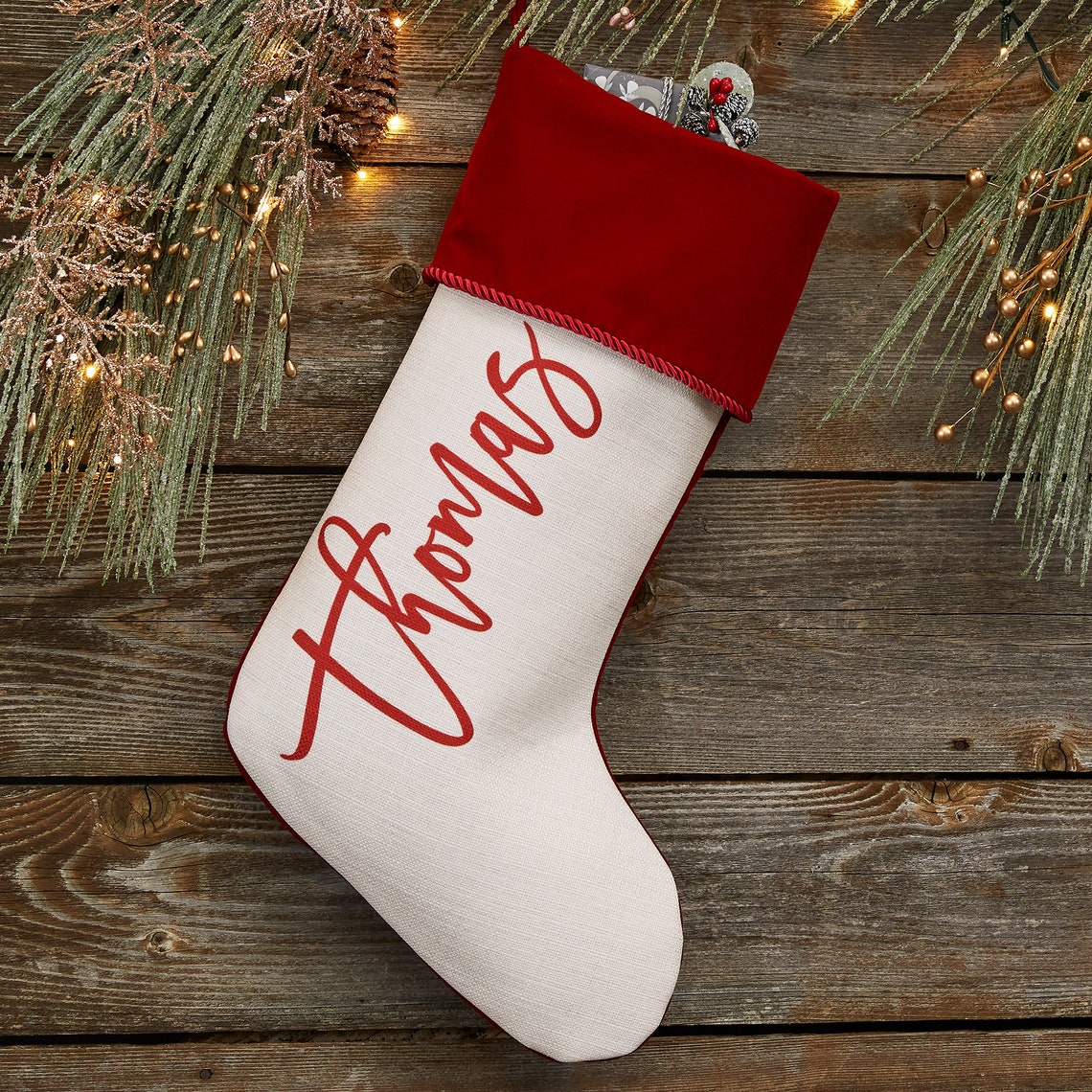 Scripty Name Personalized Christmas Stockings Personalized - Etsy