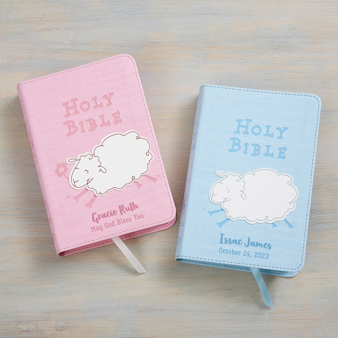 Woolly Lamb Personalized Children's Bible, Religious Gifts, Children's
