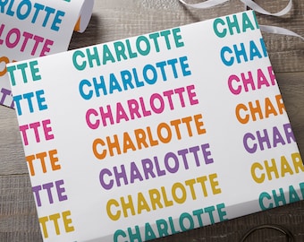 Vibrant Name Personalized Wrapping Paper, Custom Wrapping Paper, Gifts for Her, Wrapping Paper for Gifts, Custom Gift Wrap, Gift Wrap Roll