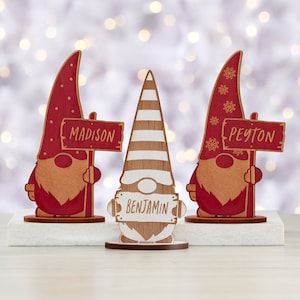 Personalized Wooden Christmas Gnome, Holiday Gnome, Christmas Decor, Christmas Gift, Home Decor, Personalized Gnome, Holiday Keepsake