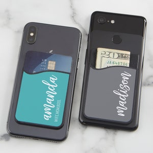 Scripty Style Personalized Cell Phone Wallet, Gifts for Her, Cell Phone Accessories