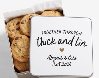 Personalized Anniversary Gift – Custom Cookie Tin for Couples – Anniversary Tin Keepsake Box – Wedding Favors – Engagement Gift