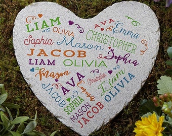 Close to Her Heart Personalized Garden Stone, Mother's Day Gifts, Personalized Gifts for Her, Personalized Outdoor Decor