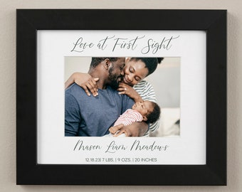 Personalized New Baby Photo Frame – Birth Stats Gift