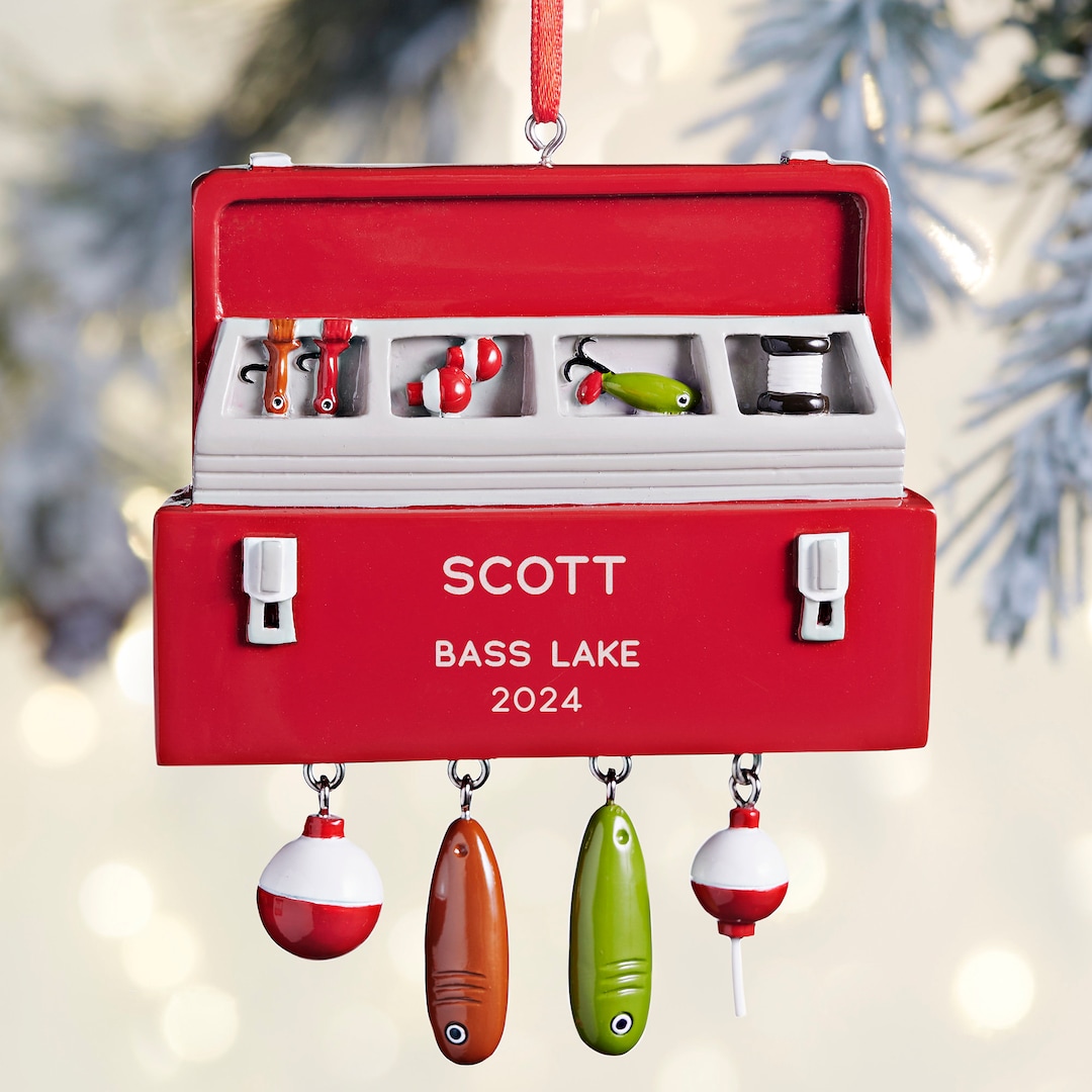 Personalized Fishing Tackle Box Ornament – Resin Fisherman Gift - Etsy