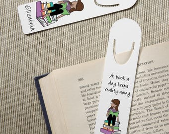 Book Lover philoSophie's Personalized Bookmark Set, Personalized Gifts for Her, Mother's Day Gift, Grandma Gift, Best Friend, Bookworm