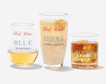 Personalized Patriotic Unbreakable Drinkware – Custom Independence Day Glassware – Outdoor Barware for 4th of July – American Pride Gifts