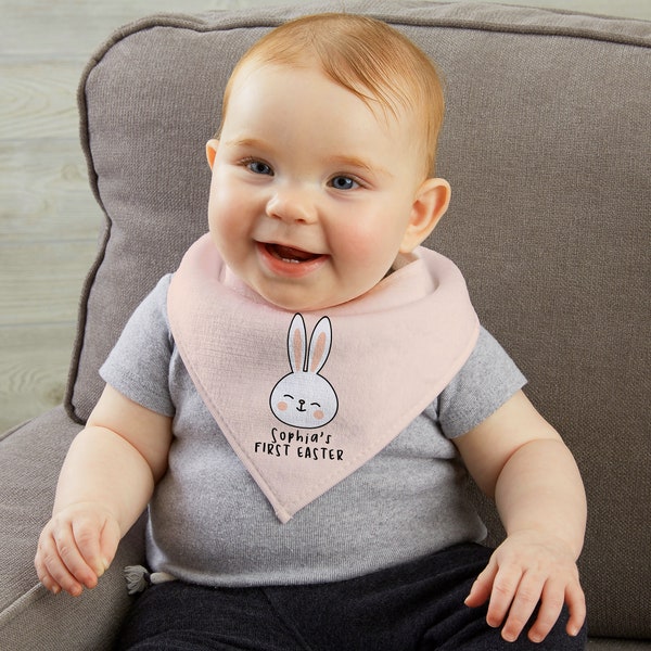 First Easter Bunny Personalized Bandana Bib Set, Baby Bibs, Baby Gift, Baby Girl, First Easter, Easter Bibs, Set of 2, Newborn Gift, Easter