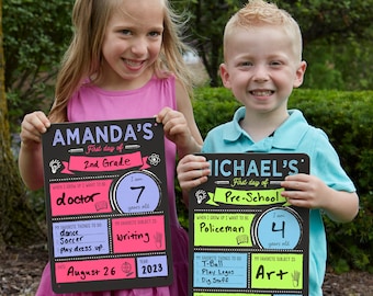 Personalized First Day of School Dry Erase Sign – Back to School Memories Photo Prop