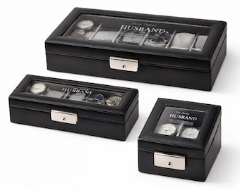 Personalized Leather Watch Box – Custom Engraved Organizer for Him