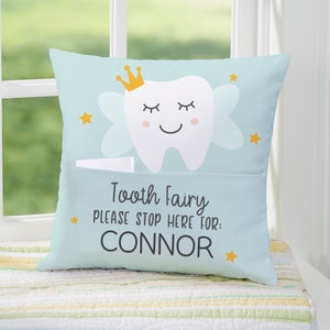 Tooth Fairy Personalized Pocket Pillow, Gifts for Kids, Pillow for Tooth Fairy