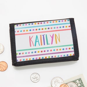 Watercolor Brights Personalized Wallet, Gifts for Kids, Personalized Gifts for Kids, Basket Stuffer Gifts