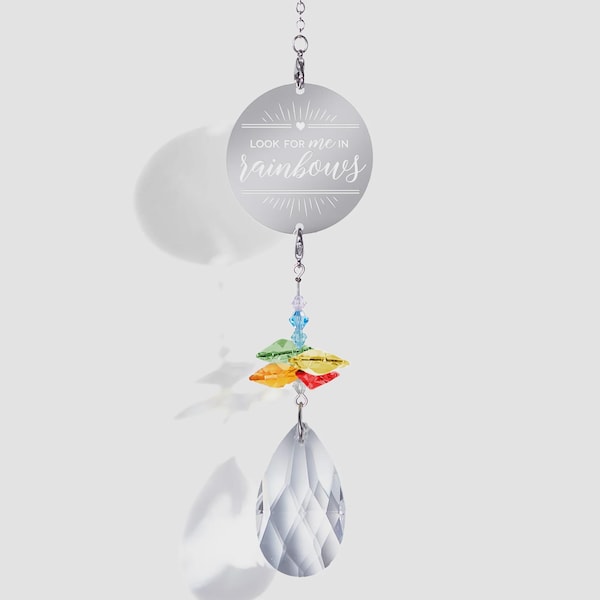 Personalized Rainbow Memorial Suncatcher – Custom Remembrance Window Keepsake
